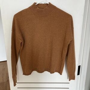 Madewell Tan Cashmere Mockneck Sweater